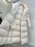 Winter Korean Style Women's Duck Down Coat Oversized Puffer Jacket Female Thick Long Parkas Female Windproof Warm