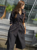 Fongt Long Wind Coat Women's 2025 Chic Design Sense Early Spring Double Buckle