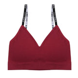 Women Seamless Gathering Bralette Push Up Bra Sexy Girls Letter Strap Bralette Wireless Brassiere Female Intimates