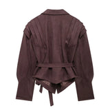 Fongt New Belt Velvet Folded Jacket Jacket