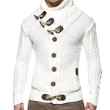 Fongt And Winter Men's Slim High Neck Single Breasted Cardigan Plus-Size Long Sleeve Knit Sweater Men's
