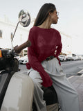 Fongt Spring And Summer New Hollow Sweater Women Wind Soft Loose Knitted Long-Sleeved Clothing Hot