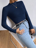 Fongt And Winter Repair With Long-Sleeved T-Shirt Rounded Women's T-Shirt