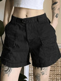 Denim Straight Leg Cargo Shorts-Outfit