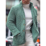 Fongt And Winter New Men's Knit Cardigan Stand Collar Long Sleeve Single Breasted Pocket Cardigan Casual Men's