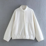 2024 New Vertical Collar Loose Version Multicolor Women's Woolen Casual Coat 5070629-Outfit