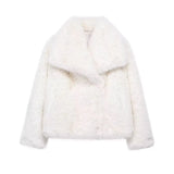 Fongt Women's Thick Lamb Fur Black Coat Women's Winter 2025 New Fur