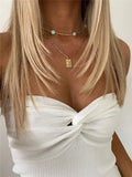 Knit Twisted Tube Top-Outfit