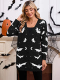 Fongt New Women's Sweater Halloween Bat With Long-Sleeved Cloaked Shirt Jacket