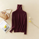 New-Coming Winter Tops Solid Button Turn-down Collar Pullovers Female Thick Turtleneck Knitted High Street Women