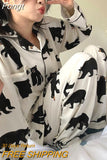 Rround Collar Pajamas Retro Flower Print Sweet Girl Princess Long Sleeve Homewear Suit Spring Summer