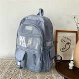 Quality Large Capacity Waterproof Women Backpack Clear Multi-pocket Travel Rucksack Student School Bags for Teenage