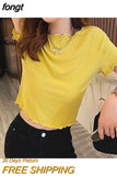Women Summer Students Solid Tender Casual All-match Girlish Elegant Fashion Slim Korean Style Sweet Футболка