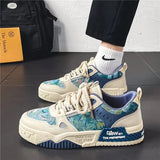 Men Skateboarding Shoes Canvas Thick Bottom Platform Shoes Comfortable Breathable Vulcanized Shoes Casual Sneakers Student Shoes-Outfit