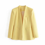 New Multi-Color Solid-Color Slimming Simple Leisure Suit Jacket 2274773-Outfit