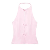 Fongt Summer New Women's Bow Hanging Neck Collar Shorts Skirt