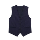 Fongt Women's 2025 Spring New Fashioned Colored Flax-Blend Vest + Shorts Set