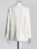 Fongt White Temperament Blazer Women's Autumn And Winter 2025 New Small Casual Loose Korean Dress