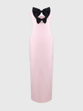 Purely Famous Temperament Banquet Small Dress French High-End Bow Tight Waist Shoulder