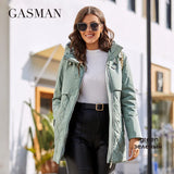 New women's jacket spring 2022 High-Quality Mid-Length Women coat Stitching Hooded Design Windproof Casual parkas