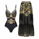 Fongt New Swimwear 2-Piece Set Vacation Bikini Beach Sexy Bikini One-Piece Conservative Swimsuit