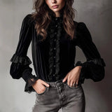 Fongt New Jacket Collar Retro Women's Short