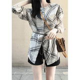 Fongt Summer High-End Personality Romantic National Style Totem Shirt Jacket High-Waisted Casual Shorts Set