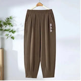 Fongt Mother Pants Summer Thin Eight-Point Pants High Waist Straight Middle-Grade Women's Trousers Loose Leisure
