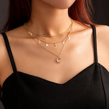 Star and Moon Necklace-Outfit