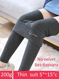 Winter Warm Leggings Women Cotton Thermal Velvet High Waisted Leggins for Women Lamb Wool Thickening Warm Black