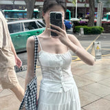 Fongt Wearing White Lace Lace Slings Women's New Temperament Super-Good-Looking Cake Skirt Two-Piece