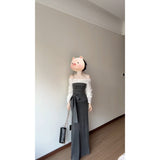 Fongt Temperament Korean Hit Color Shoulder Coat High Waist Skirt Suit Women's Summer New Fashion Temperament Two Sets