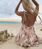 Off Shoulder Backless Printed