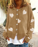 Fongt And Winter New Women's Sweater Single Breasted Love Sweater Women's