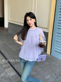 Fongt Does Not Return] Xiu Xixi 13 Lines 2025 Summer Temperament Chiffon Shirt Sleeveless Top Lady 89406