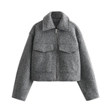 Fongt Spring And Autumn Women's Street Fashion Soft And Short Jacket Jacket Coat Soft Texture