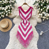 Fongt Vacation Wearing Women's Dress Summer Retro Color Linguist Repair Slim Slimy Tuxed Dress