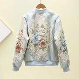 Designer Custom Made Autumn Winter Outwear Jackets Women's Vintage Gold Line Jacquard Beading luxury Tops Coat