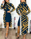 New Women's Wear 2023 Fashion Split Printing 2-Piece Set-Outfit