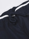 Street Ribbon Contrast Color Wide Leg Pants-Outfit