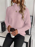 Fongt Women's Clothing Pure Color Buffet With Long-Sleeved Sweater Autumn And Winter High Collar Top