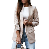 Fongt 22 Autumn Winter New New Casual Loose Super Cool Suit Collar Leather Coat 8916-Outfit