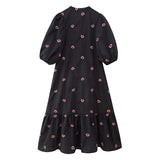2024 New Simple And Generous Embroidered Flower Medium-Length Dress 4786067-Outfit