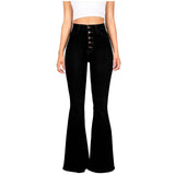 Fongt Spring And Summer New High-Rise Elastic Micro-Tipped Jeans Woman