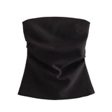 Fongt Fashion Folded Women's New Trend Brag Vest Solid Color Bhise Repair Body Small Top