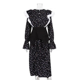 Fongt Women's New French Design Sense Long Sleeve Dress Can Be Disassembled Waist Seal Casual Broken-Outfit