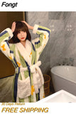 Fleece Nightgown Women Winter Flannel Plus Velvet Warmth Princess Long Sweet Bathrobe Spring Autumn