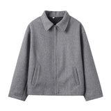 Fongt Women's Clothing Explosion Fashion Street Retro Style Simple Collar Hair Coat