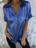 Fongt Summer New Casual Loose Hot Short-Sleeved Collar Shirt For Women