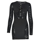 Sexy Zebra Print Cut Out Mesh Transparent Women Mini Dress for Beach Holiday Night Club Goth Party Bodycon Pencil Shorts